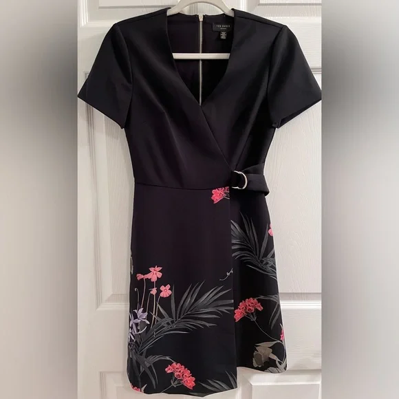 Ted Baker London Mizalia Wrap Detail Skater Dress - Picture 4 of 6